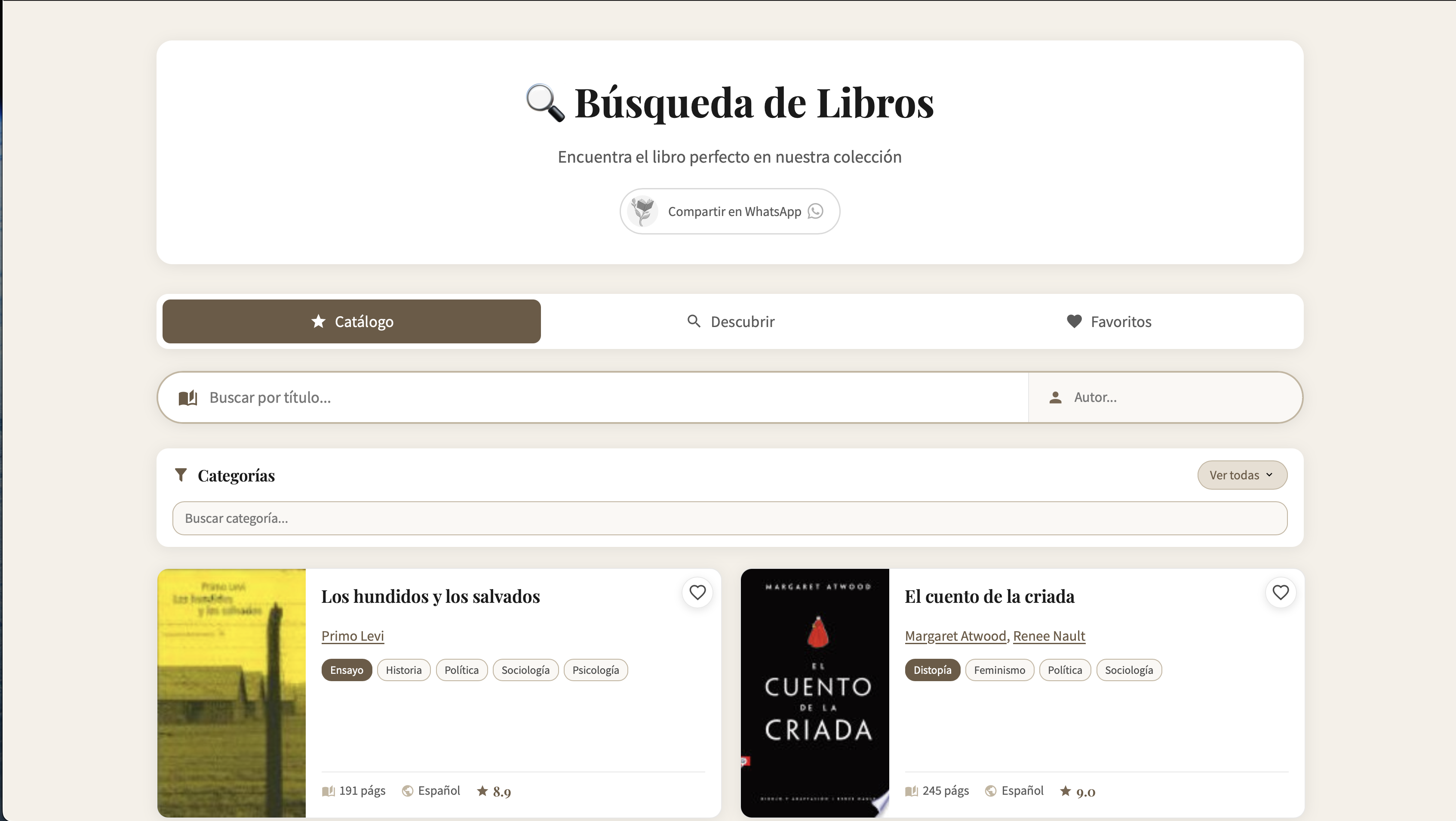 BiblioNet, plataforma de descubrimiento y catálogo de libros